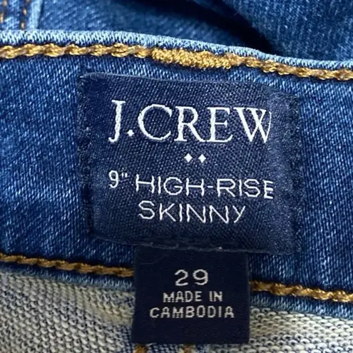J.Crew Women's Blue Medium Wash 9" High Rise Skinny Leg Denim Jeans Pants Sz 29