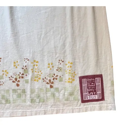 VTG 2000 Blue Fish Clothing 1 S M L Maxi Skirt Cream Lagenlook Organic Cotton Yellow Size M