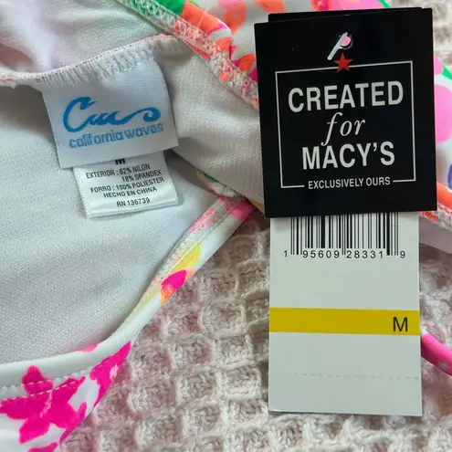 California Waves HAWAII SUNSET RING-FRONT ONE-PIECE SWIMSUIT MULTICOLOR SIZE M