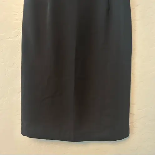 Brooks Brothers black short sleeve draped v-neck faux wrap dress size 2