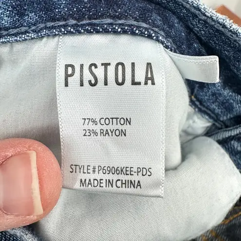 Pistola Distressed Boyfriend Jeans Exposed Button Fly Blue Size 28