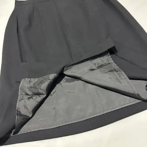 Giorgio Armani Vintage Le Collezioni 100% Wool Black Size 8 Business Skirt