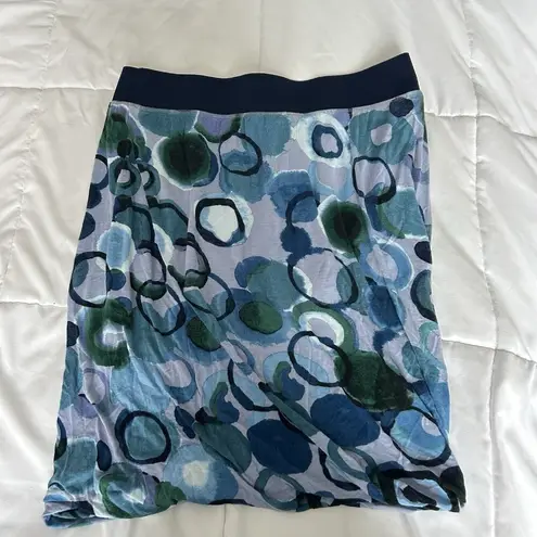 Vera Wang Womens Large L Skirt Simply Circle Elastic Waist Bubble Hem Lined Y2K Blue