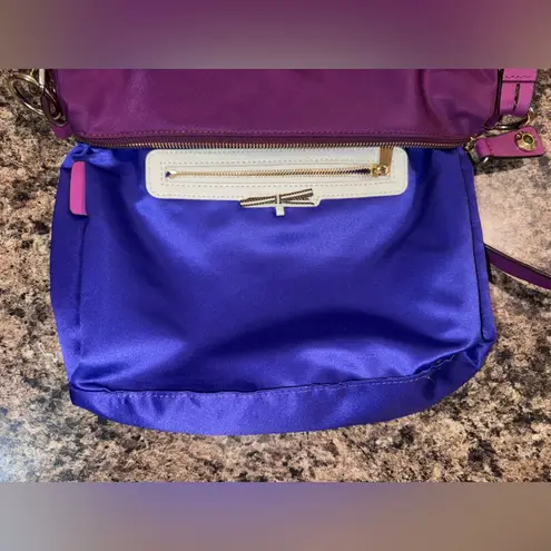 Henri Bendel Purple Crossbody Bag with Gold Accents