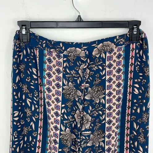 Angie  Boho Mixed Print Pull On Pants Wide Leg relaxed size Large