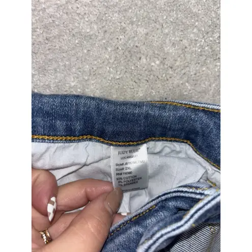 Judy Blue julianne color block denim shorts 2xl reverse inside out style