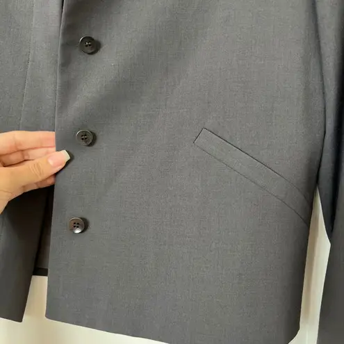 Jones New York Gray Collarless Button Front Blazer Jacket Size 8