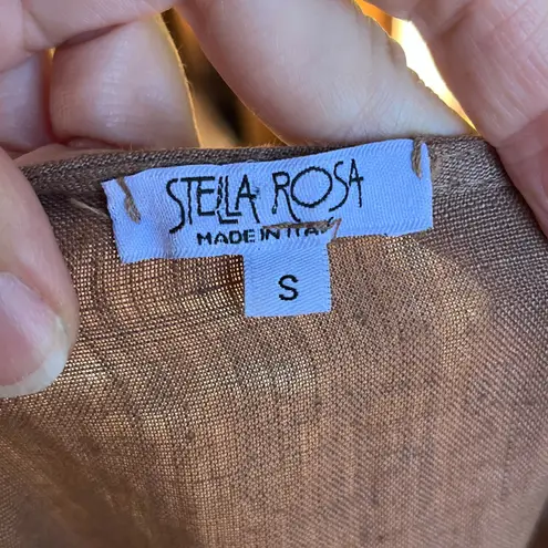 Stella Rosa Women's 100% Linen Brown Shift Dress Size S