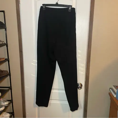 Vintage Austin Reed Merino Wool Blend Pants Stockinette Knit Black Size 10