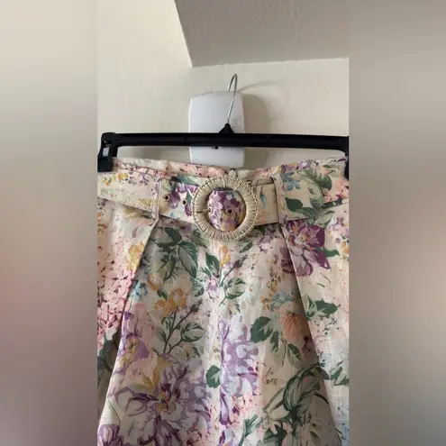 Zimmermann Halliday Tuck belted linen shorts, Size 3 US 10, $649