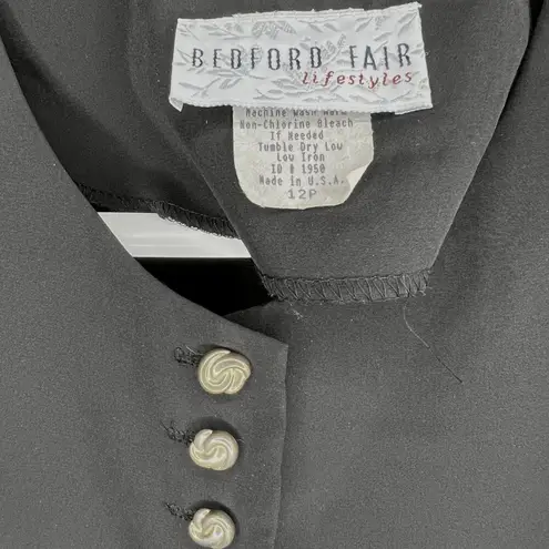 Bedford Fair Lifestyles black button up tunic Size 12P