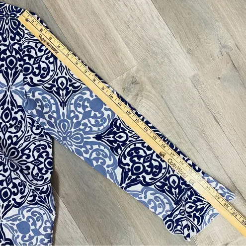 Buckhead Betties Buckhead Bettie’s Savannah Scroll Print Tunic Dress Blue Small Long Sleeve