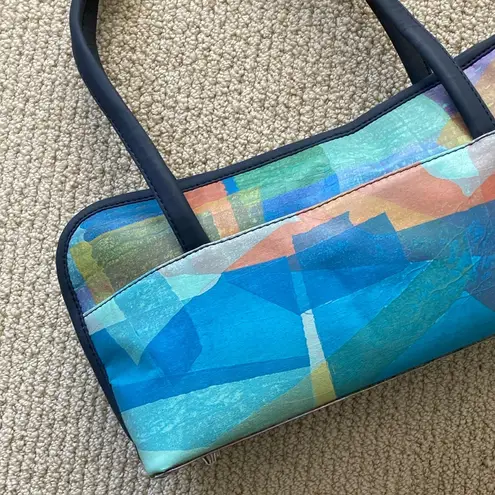 Y2K Watercolor Shoulder Bag Boho Pastel Southwest Artist Log Bag Tote Blue NWT Green