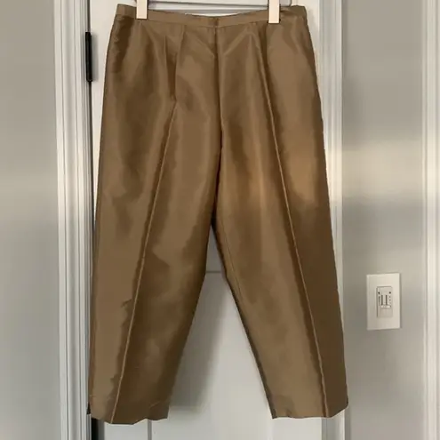Coldwater Creek Gold Silk Cropped Pants-size 8 Petite-