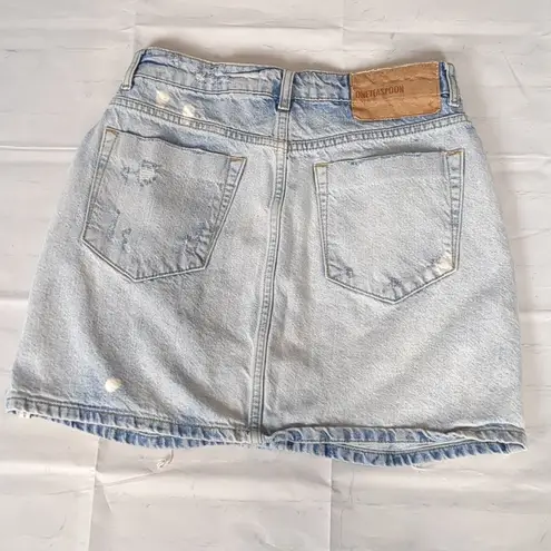 One Teaspoon  viper high  waist button mini destructed denim skirt size 26