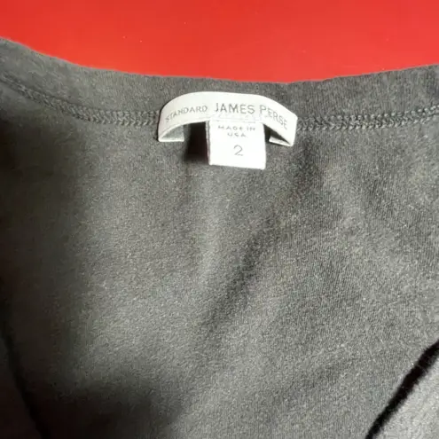 James Perse Black Stretch Ruched Bodycon Midi Dress Women’s Size Medium (2) USA