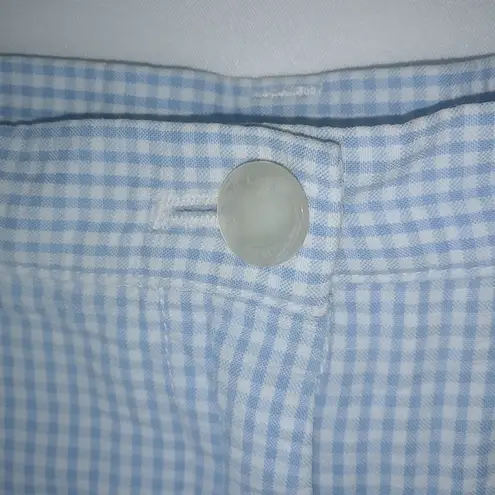Lauren Ralph Lauren 16 34x20 Gingham Check Capri Pants Plus in Baby Blue