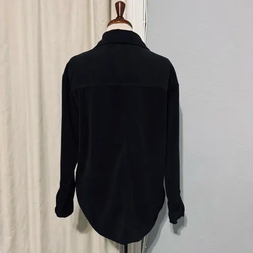 Ashley by 26 International Outerwear Women Black Courduroy Collared Shacket M