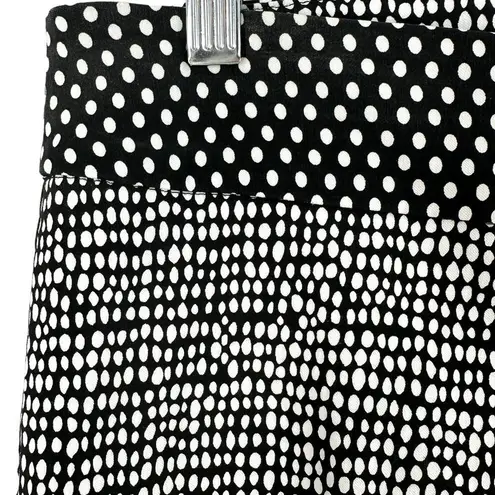 Raffinalla Black and White Artsy Polka Dot Mix Print Stretch Rayon Pants Size 12