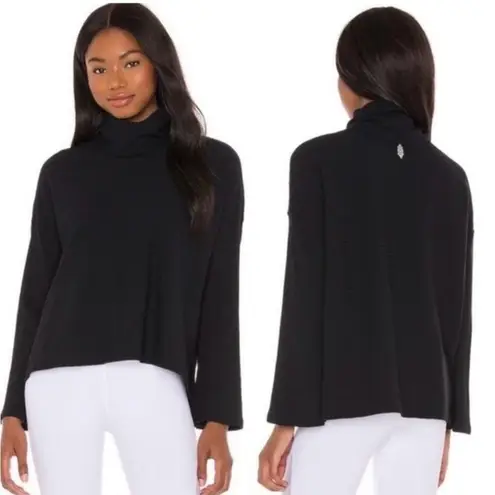 Free People Movement Black Can’t Handle This Turtleneck Ribbed Shirt Size M Size M