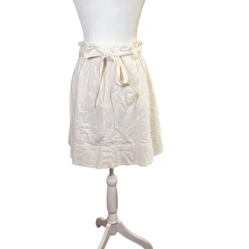 Odille Anthropologie White Linen Blend Peasant Skirt A