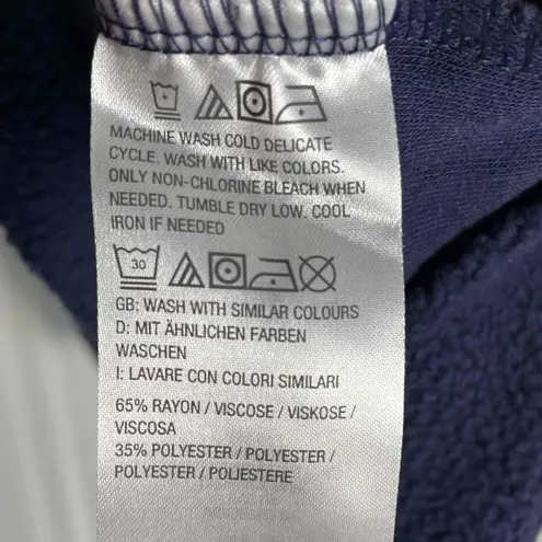 D&Co Women's Navy Crewneck Long Sleeve Relaxed Fit Fleece Sweater Medium Size L