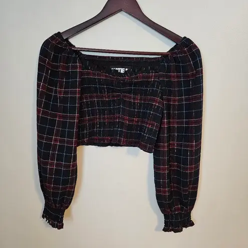 Katie J NYC Top Plaid Off