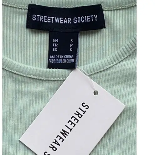 Streetwear Society NWT ~ Short Cropped Lime Green Ribbed Top ~ Women's SMALL