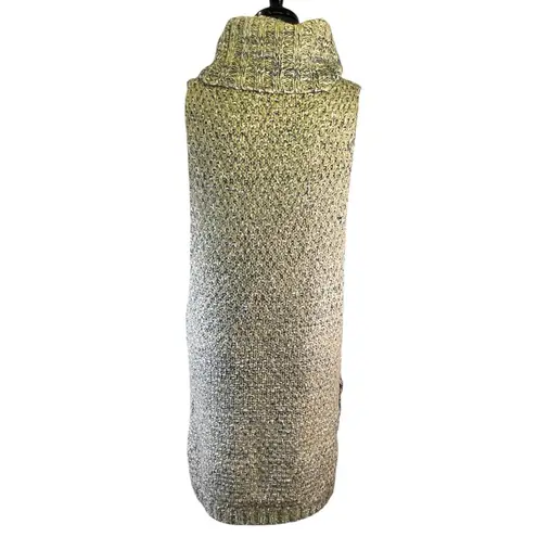 Crochet lagenlook pull over layered sleeveless long sweater vest dress ramie Tan