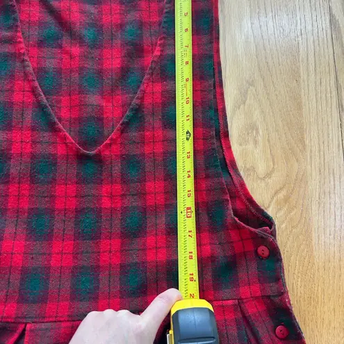 Ms. Paquette Women's Jumper Dress Size Large Red Plaid Wool Blend USA Vintage