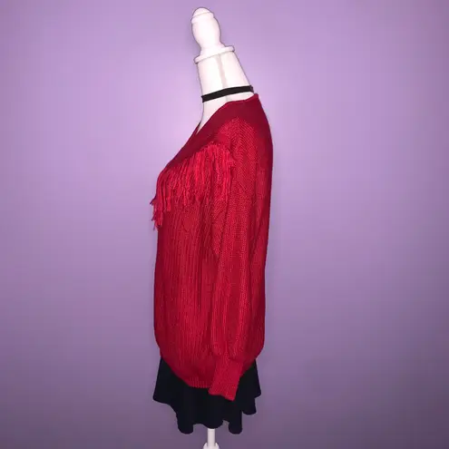 Crazy Train Red Fringe Sweater