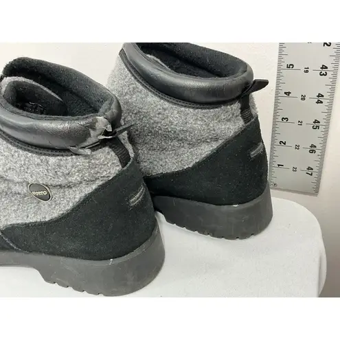 Sporto Womans Polar Tech Waterproof Insulated 9.5 M Black Gray Suede Booties