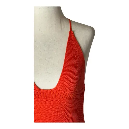 SER.O.YA Dress Women Medium Blood Orange Knit Breah Mini Bodycon Party Cocktail Orange
