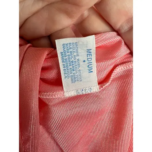 nightgown satin lace collar pink floral Size M