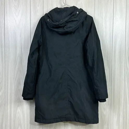 Abercrombie & Fitch Abercrombie Fitch Womens Ultra Jacket Small Black Long Line Puffer Hood Winter