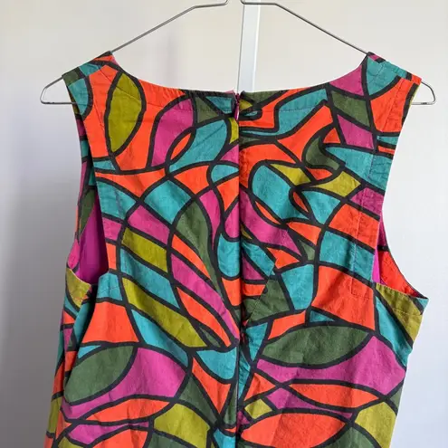 Anthropologie Fish Fry sz L multicolor stained glass cotton mini dress Pink Size L