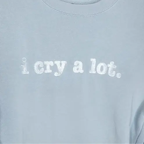 Colleen Ballinger I Cry A Lot Embroidered Green Sweatshirt Size S Blue