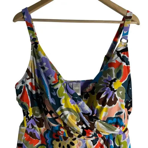 Anne cole Women's Paisley Print Swim Dress With Skirted Bottom Plus Size 20W