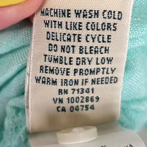 L.L. Bean Premium Washable Linen Long Tunic Top Size Large 100% Linen Fair Aqua Blue