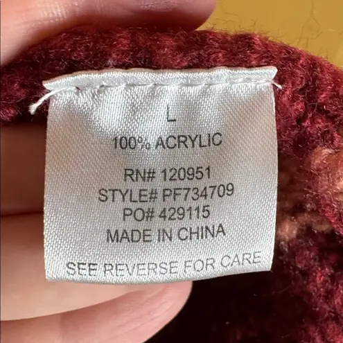 Papercut Clothing Southwest Aztec Knit Cardigan Sweater Open Burgundy Size Large Red