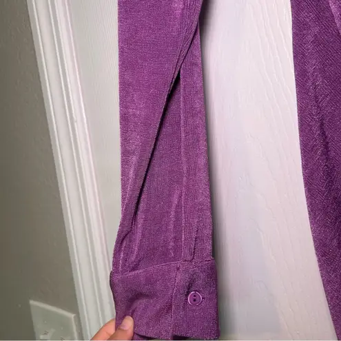 Mable Vibrant Purple Textured Ruched Dress Women’s Large Party Event Girly