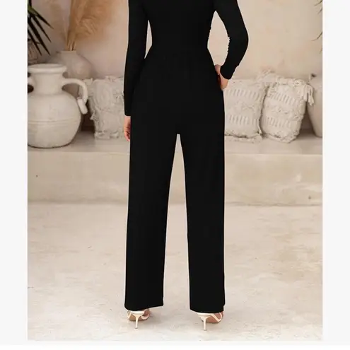 PRETTYGARDEN Black Jumpsuit with Sleek Design