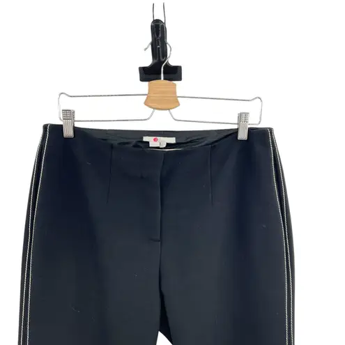 Boden Windsor Pants Trousers Ankle Embroidered Cotton Wool Blend Black Size US 8