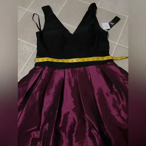 XScape  Black and Purple Sleeveless Dress