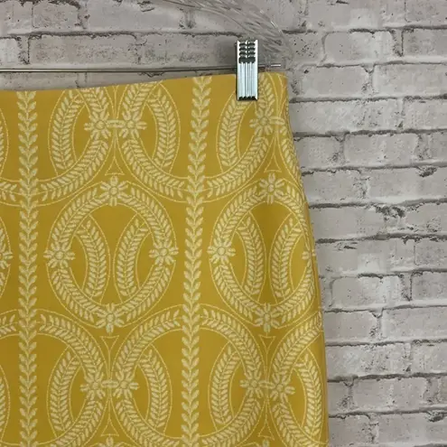 New York Clothing Company Mustard Yellow Printed Pencil Skirt~Size M Gold Size M