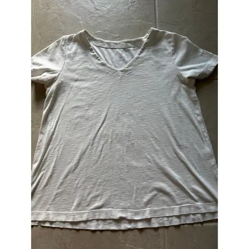 J Jill Top Womens Medium White Pima Cotton Minimalist Capsule Luxury Travel