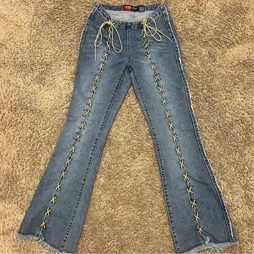 Vintage Y2K Younique Suede Lace Up Jeans Size 4