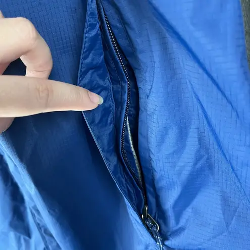 LL Bean Trail Model Raincoat Women's M Blue Long Waterproof Jacket Hooded Rugged Size M