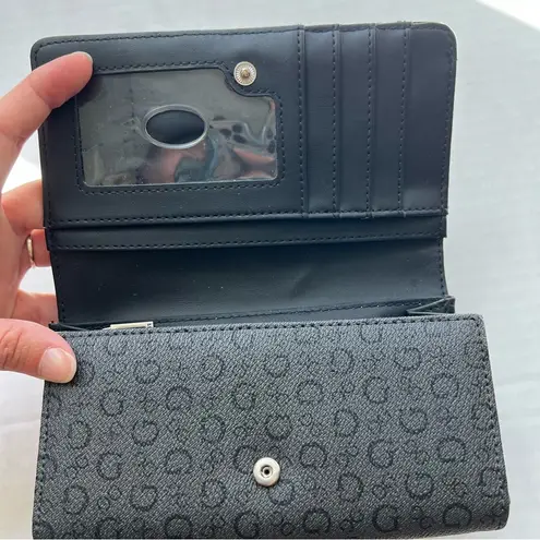 Guess  flap front multi compartment wallet black