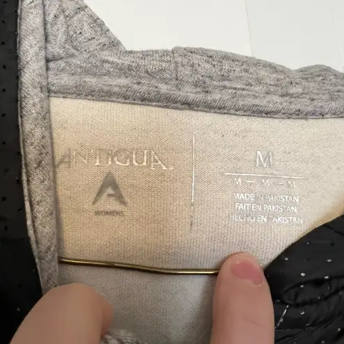 Antigua Gray and Black Fitted Zippered Hoodie - Billings Mustangs